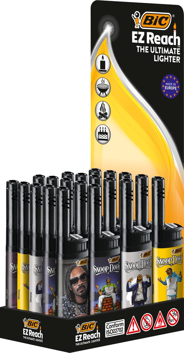 Goedkoopste BIC EZ Reach Snoop Dogg- Kaarsen aansteker - Electronische gasaansteker met lange hals - 20 stuks - 8 designs