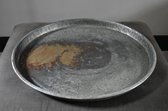 Grand bol plat en fer - Bol en fer brocante - Grand plateau ancien en fer - Plateau vintage