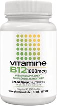 VITAMINE B12 1000 60 TABL PHARMANUTRICS // METHYLCOBALAMINE // ZENUWSTELSEL// VEGETARIERS // NATUURLIJKE VITAMINE B12