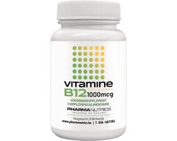 VITAMINE B12 1000 60 Tabl Pharmanutrics - Zenuwstelsel - Vegetariërs - Methylcobalamine - Natuurlijke Vitamine B12 - Voedingssupplement