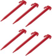 ProPlus Tentharing - 19 cm - ABS Grondpennen - Lichtgewicht - Tentpennen - Tentverankering - voor Tenten - Kunststof - 6 stuks - Rood