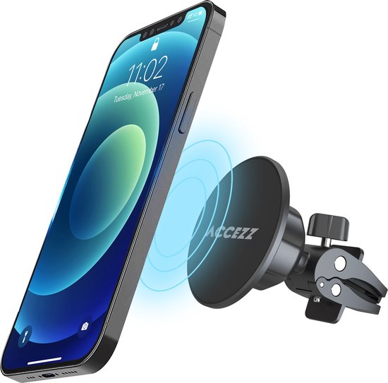 Accezz Telefoonhouders Auto Magnetisch - Geschikt voor Magsafe - GSM Houder geschikt voor iPhone 12/13/14/15/16 - Ventilatierooster - Auto Accessories - Zwart