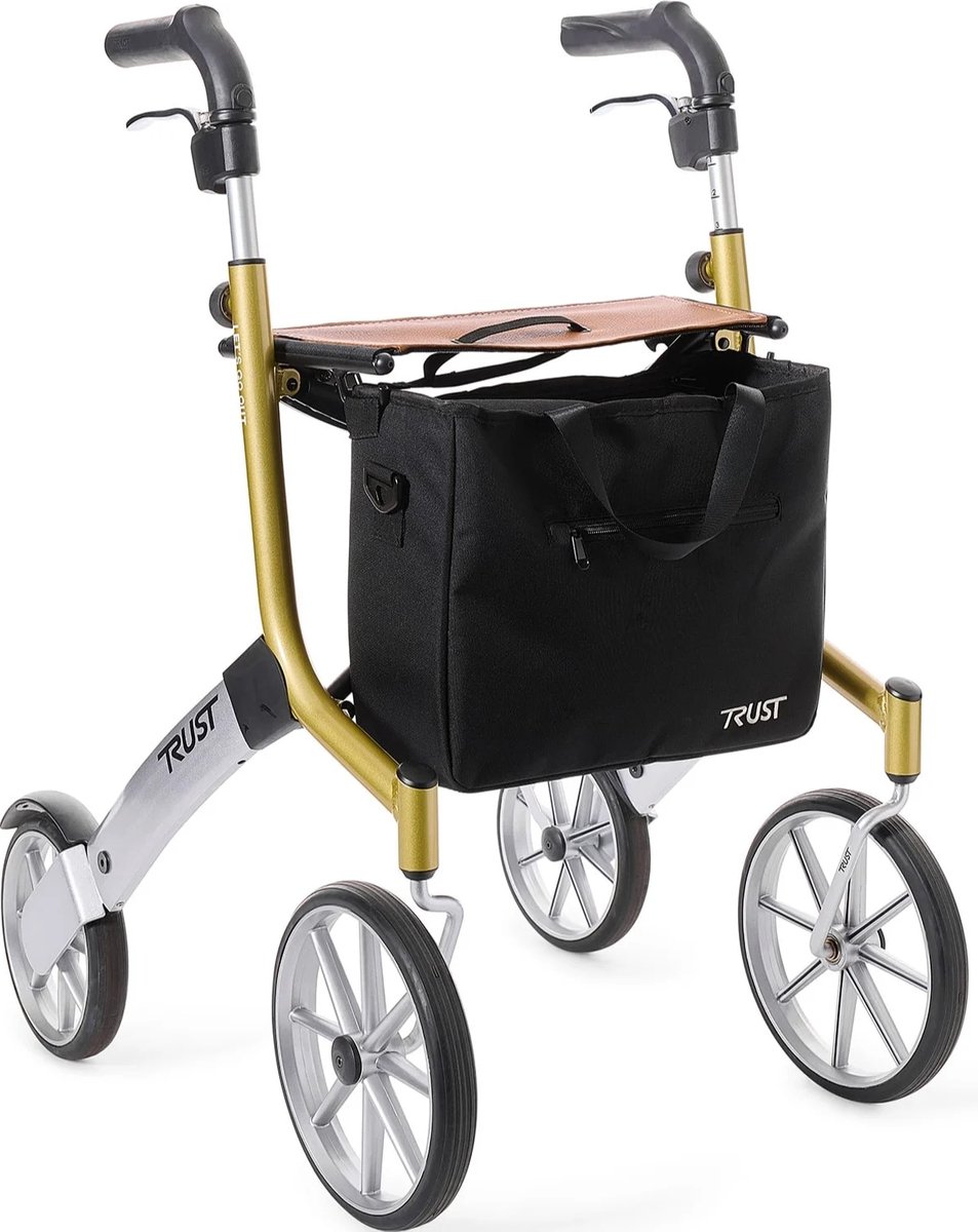 Goedkoopste Let's Go Out rollator - Beige/zilver - Trustcare