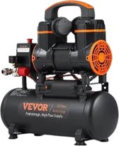 Vevor - Luchtcompressor Bandenpomp - 24L - 1450W - 70db - Draagbare Luchtpomp - Lucht compressor - Stille Compressor - Zwart/Oranje -