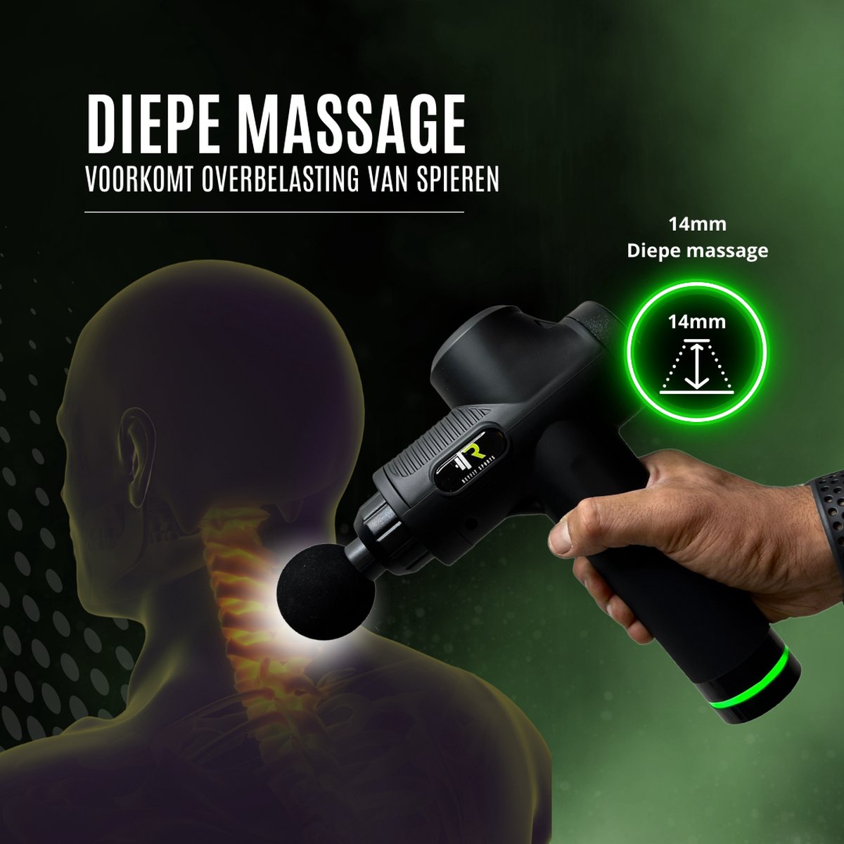 ReyFit Sports Massage Gun Pro: 30 standen, 8 opzetstukken thumbnail 4