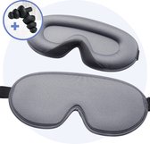 Hilvard - Masque de sommeil - Masque pour les yeux - Comprend des bouchons d'oreilles Sleep - 100 % occultant - Ajustable - Ergonomique - Grijs