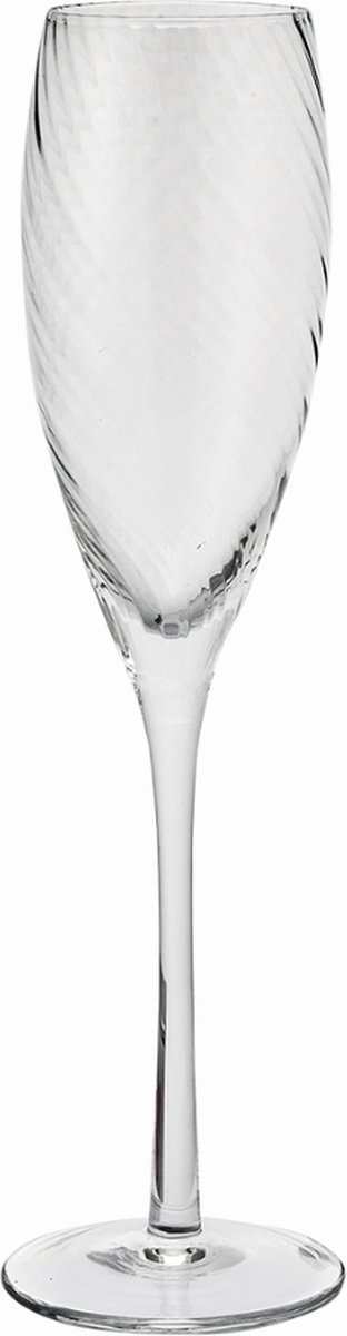 Set van 4 transparante glazen champagneglazen H25