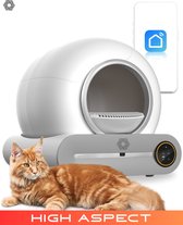 High Aspect® Zelfreinigende Kattenbak XXL - Inclusief 1 Navulrol - 65L - Automatische Kattenbak - Elektrische Kattenbak - Incl. App - Wit