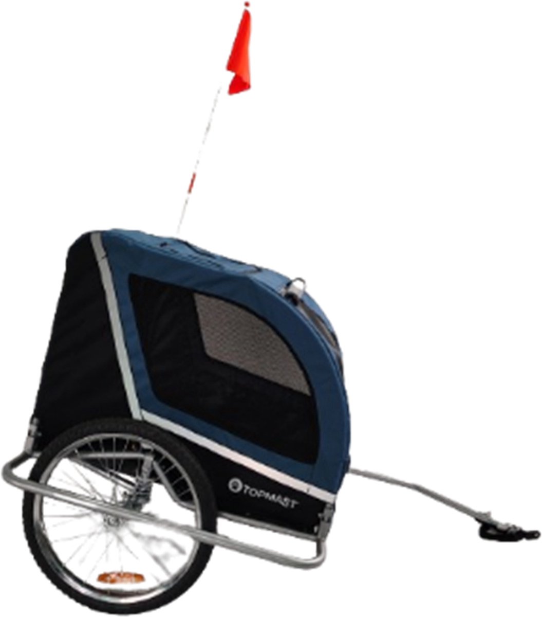 Bol.com Topmast Hondenfietskar Ease - Met vering - Fietsaanhanger voor honden - Opvouwbaar - Blauw aanbieding