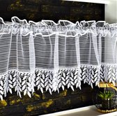 Yaland Voile vitrage, korte gordijnen, keukengordijnen, transparant, bistrogordijnen, deurgordijn, scheidingsgordijn met zachte zoom, blauw (b x h 100 x 80 cm), 1 stuk