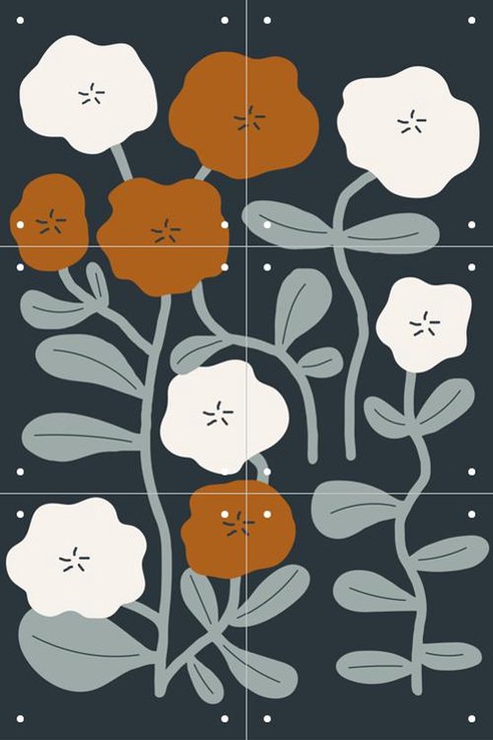 IXXI Happiness Blooms with Flowers - Wanddecoratie - Bloemen en Planten - 40 x 60 cm