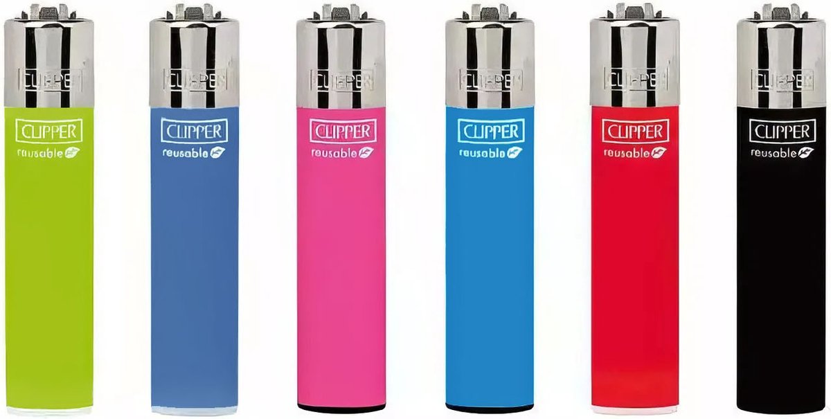 Goedkoopste Clipper Classic Large Solid Branded Colors aanstekers (6 stuks