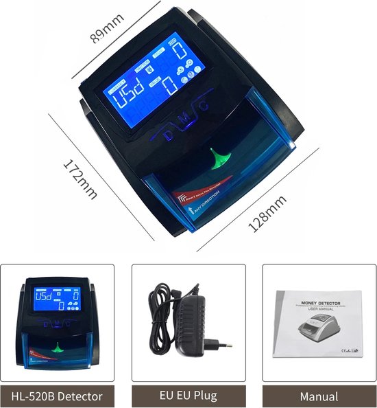 Foto: Safescan valsgeld detector handig voor in je winkel anti nepgeld inclusief lithium batterij beschikbare valuta usd eur gbp trl myr aud chf ils hkd lbp mga rub jpy cny zwart