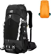 Avoir Avoir®-Backpack-Rugzak-Hiking-Outdoor-Waterdichte-Wandeltas-60L-Capaciteitsuitbreiding-Regenhoes-Mannen-Vrouwen-Duurzaam nylon-Zwart-72cm x 25cm x 34cm-Waterbestendig-Draagbaar-Bol.com