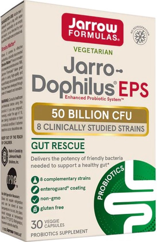 Jarro-Dophilus EPS Ultra Potency 50 miljard 30 capsules - het ultieme hoog gedoseerde probioticum voor op reis | Jarrow Formulas