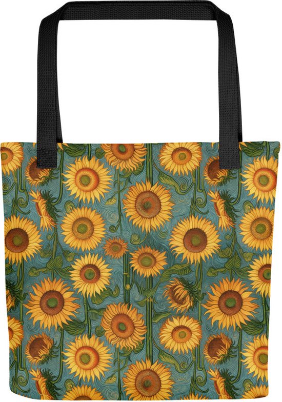 Vincent van Gogh 'Zonnebloemen' ('Sunflowers') | Beroemde Schilderij Tote Bag | Allover Print Kunst Tote Bag