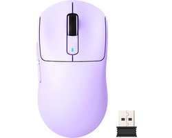 ATTACK SHARK Draadloze Gaming Muis - Wired/2.4G/BT5.4 - Lichtgewicht 49G - PAW3395 - 26000DPI - Lavender