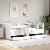 vidaXL - Slaapbank - met - lades - zonder - matras - 90x200 - cm - wit