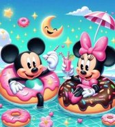 Diamond painting Mickey en Minnie 40x40 ronde steentjes