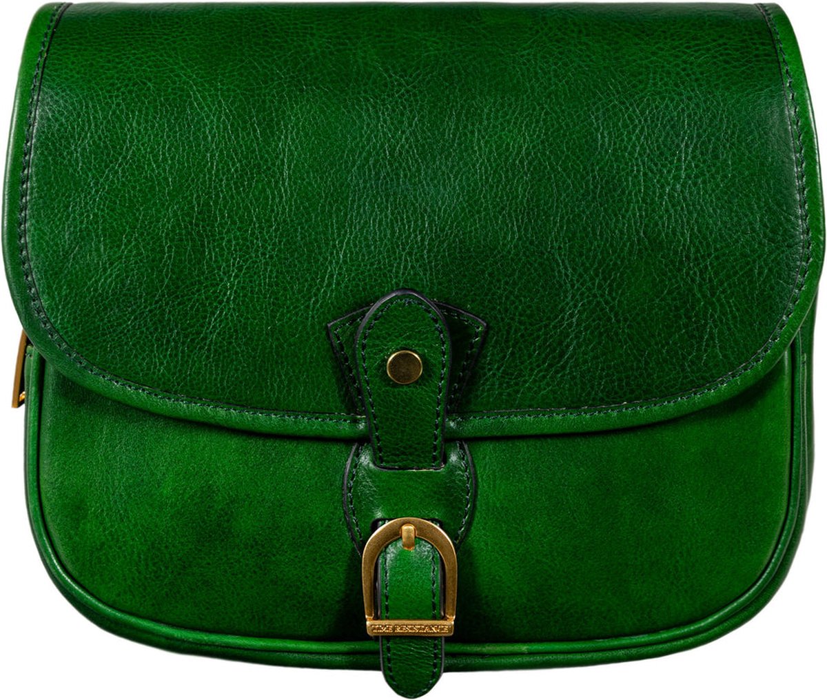 Groene Leren Schoudertas - Women in Love