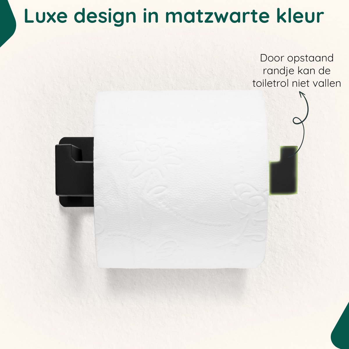 Porte Papier Toilette Mural Sans Perçage - Adhésif 3M - Aluminium Noir Mat - Pour Salle De Bain, WC - Installation Facile