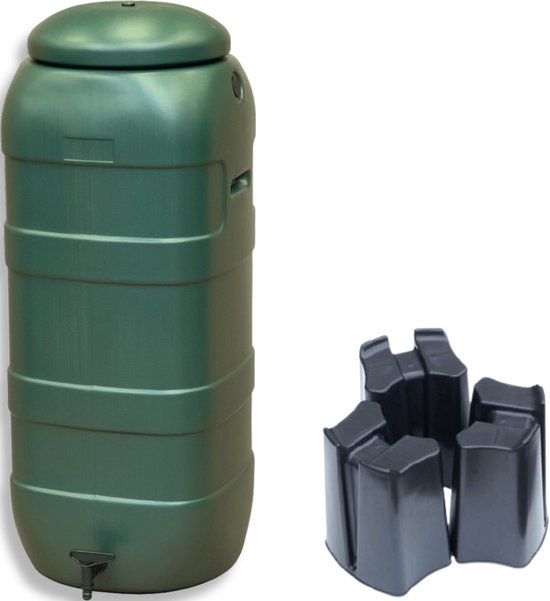 Foto: Regentonset slimline 100l groen incl voet