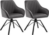 Rootz roterende eetkamerstoelen set van 2 - fluwelen fauteuils - draaistoelen - 360 graden rotatie, comfortabel en stevig - 58 cm x 83,5 cm x 53,5 cm