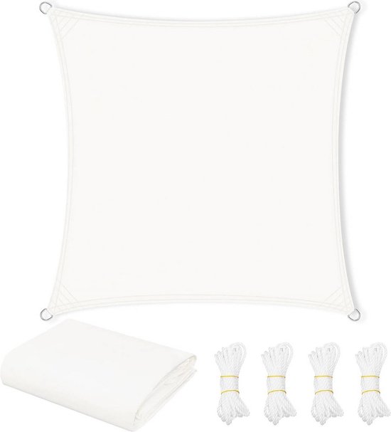 Rootz Voile d'ombrage Premium - Voile d'ombrage - Protection UV - Imperméable - Durable - Installation facile - 5 m x 5 m