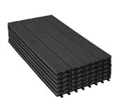 Rootz Premium WPC Terrastegels - Terrasplanken - Terrastegels - Duurzaam en UV-bestendig - Eenvoudige klikinstallatie - Veelzijdig ontwerp - 30 cm x 60 cm per tegel
