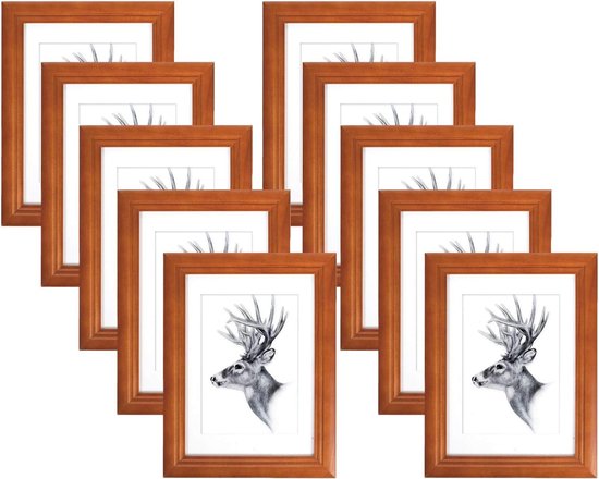 Rootz Artos-stijl houten lijst fotogalerij - fotolijsten - fotohouders - massief houten constructie - beschermglas - veelzijdig display - verschillende maten van 10x15 cm tot 30x40 cm
