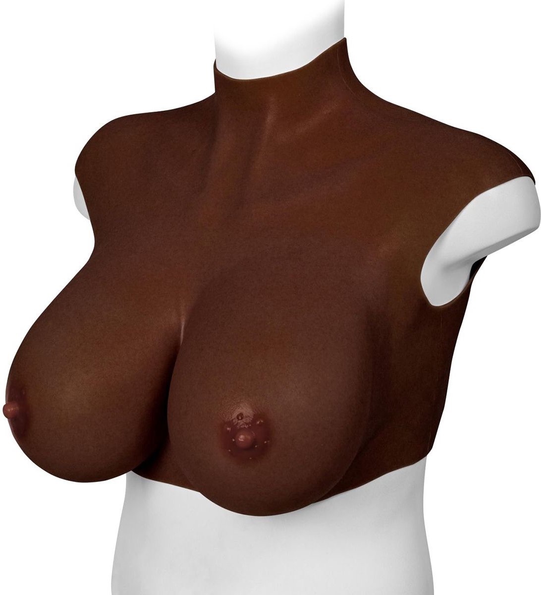 Goedkoopste XX-DreamToys - Ultra Realistische Bodysuit - Drag - Bovenlijf Met Borsten - Bruin - Maat XL
