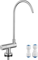 Inklapbare kraan voor omgekeerde osmose en waterfilter met 1/4 inch en 3/8 inch aansluiting - 360° draaibaar ontwerp met mat finish waterfilter kraan