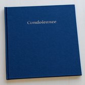 Condoleance boek / condoleanceregister – Met gouden tekst 'Condoleance' op het luxe blauw linnen omslag - Met register en ruimte voor een persoonlijke boodschap