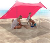 Tente de plage 2,1 x 2,1 m, coque de plage, protection UV UPF50+ et voile d'ombrage imperméable, avec poteau en aluminium, pelle à sable, piquets, convient pour l'ombrage de la plage, le camping, le jardin