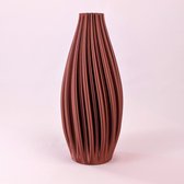 Dastium Home - 3D geprinte vaas Fleur - Glanzend Koper - 50 cm - Luxe vaas voor zijden bloemen - Woonaccessoires