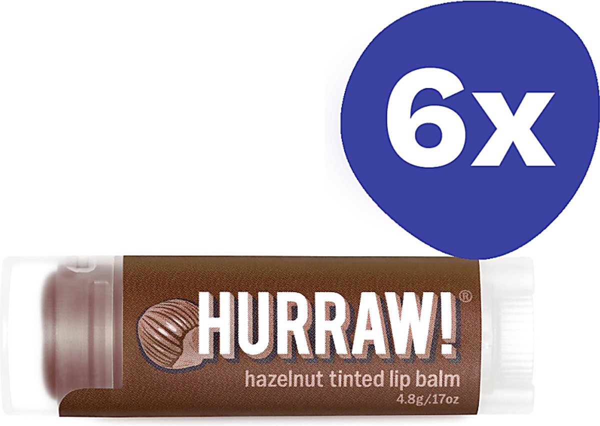 Goedkoopste Hurraw Hazelnut Getinte Lippenbalsem (6x 3,4gr