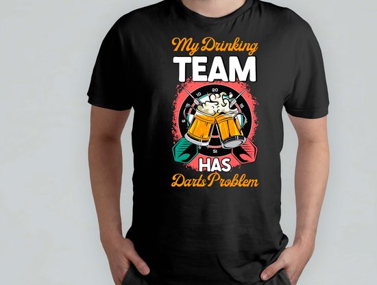 Foto: My drinking team has darts problem t shirt beer funny hoppyhour beermenow brewscruise craftybeer proostpret biermenu biertocht bierfeest