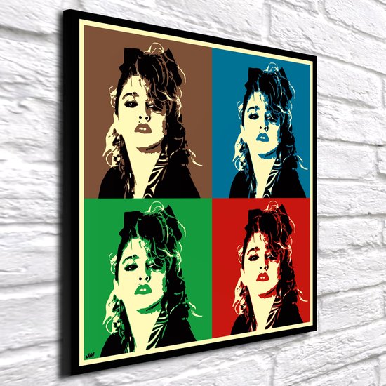 Pop Art Madonna - Poster Print - gekaderd - 66 x 66 x 2 cm - Wanddecoratie