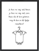 Ingelijste poster zwangerschap aankondiging 'rompertje' | A4 formaat | Originele bekendmaking zwangerschap | Zwangerschap verrassing | Ik ben zwanger | Baby op komst | Pregnancy announcement | Baby aankondiging