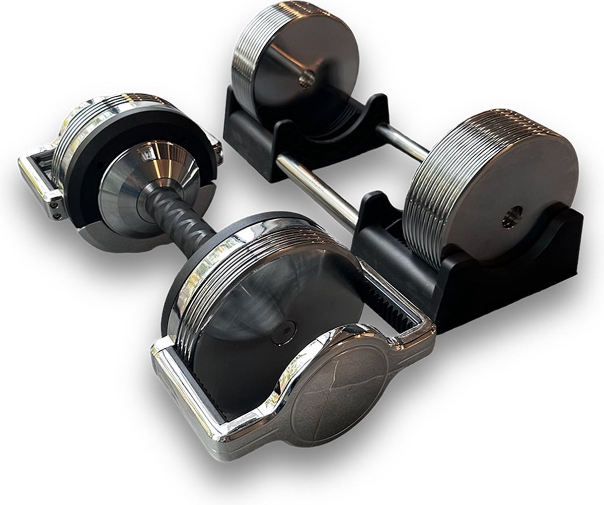 KRAKEN Verstelbare Dumbbell 32 KG | Halterset Verstelbaar in Gewicht | Adjustable Fitness Dumbbell | Krachttraining Trainingshalter 20KG | Tactical Dumbbell | Maximum Efficiency | ideaal voor Thuis- en Gym Training | PREMIUM model met 1 KG stappen! – foto 3
