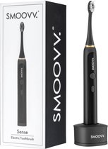 Smoovv Sense Elektrische Tandenborstel - Sonische Tandenborstel - 3 Poetsstanden - 5 intensiteiten - 4 x 30 sec. timer - 30 dagen batterij - Luxe design - USB-oplaadstation - IPX7 waterdicht - Inclusief opzetborstel - Zwart