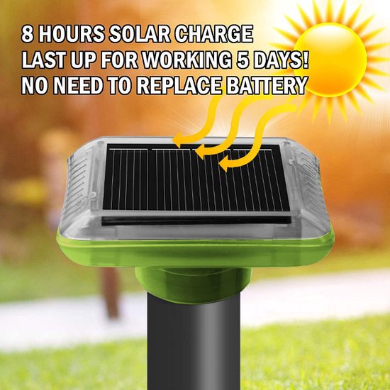 Répulsif à Taupes Solaire à Ultrasons - Protection 650 M² - Écologique Et Sans Danger