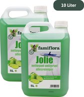 Famiflora allesreiniger Jolie 10 liter (2 x 5L) - Lime - Voordeelverpakking - Frisse citrusgeur - Geschikt voor meerdere oppervlaktes