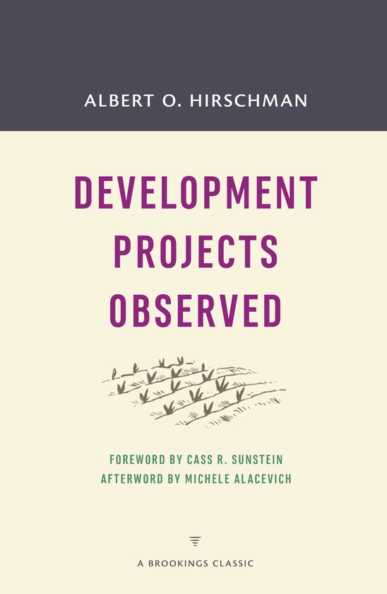 Boek kaft met de titel 'Development Projects Observed' door Albert O. Hirschman.