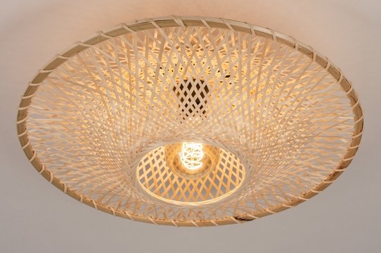 Lumidora lampe de plafond 74517 - E27 - Marron - Naturel - Reed - ⌀ 40 cm
