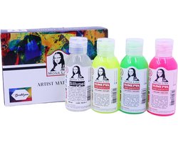 Südor Slijmset met 3 neonkleuren. 4 x 100 ml doe-het-zelf-slijmset. Maak je eigen slijm, een geweldig cadeau voor kinderen. Slijmlijm met Magic Slime Activator. Magische vloeistof voor lijmslijm