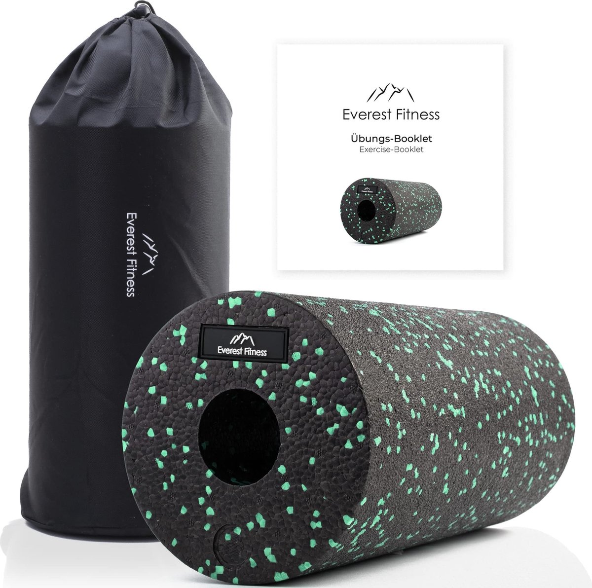 EVEREST FITNESS foam roller massage 30 cm - Medium tot harde massage roller - Met tas en oefeningen boek - Voor tijdens of na sport - Ter ontspanning thumbnail 5