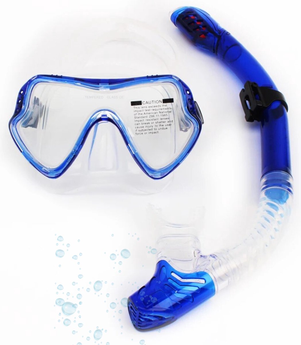 Actania Snorkelmasker - Volwassenen - Snorkel - Snorkelset - Duikbril - Full Face - Blauw