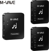 M-Vave WP-10 Draadloze Oortelefoon Monitor Set - Professionele Geluidskwaliteit, 2x Receiver, 1x Transmitter, Oplaadbaar en Volumeregeling