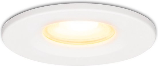 HOFTRONIC Venezia - LED Inbouwspot voor badkamer, binnen en buiten - 6 Watt 460 lumen - Zaagmaat: Ø60-75 mm - IP65 waterdicht - Dimbaar - Wit - Zeer warm wit tot warm wit (dim to warm) - Plafondspots inbouw